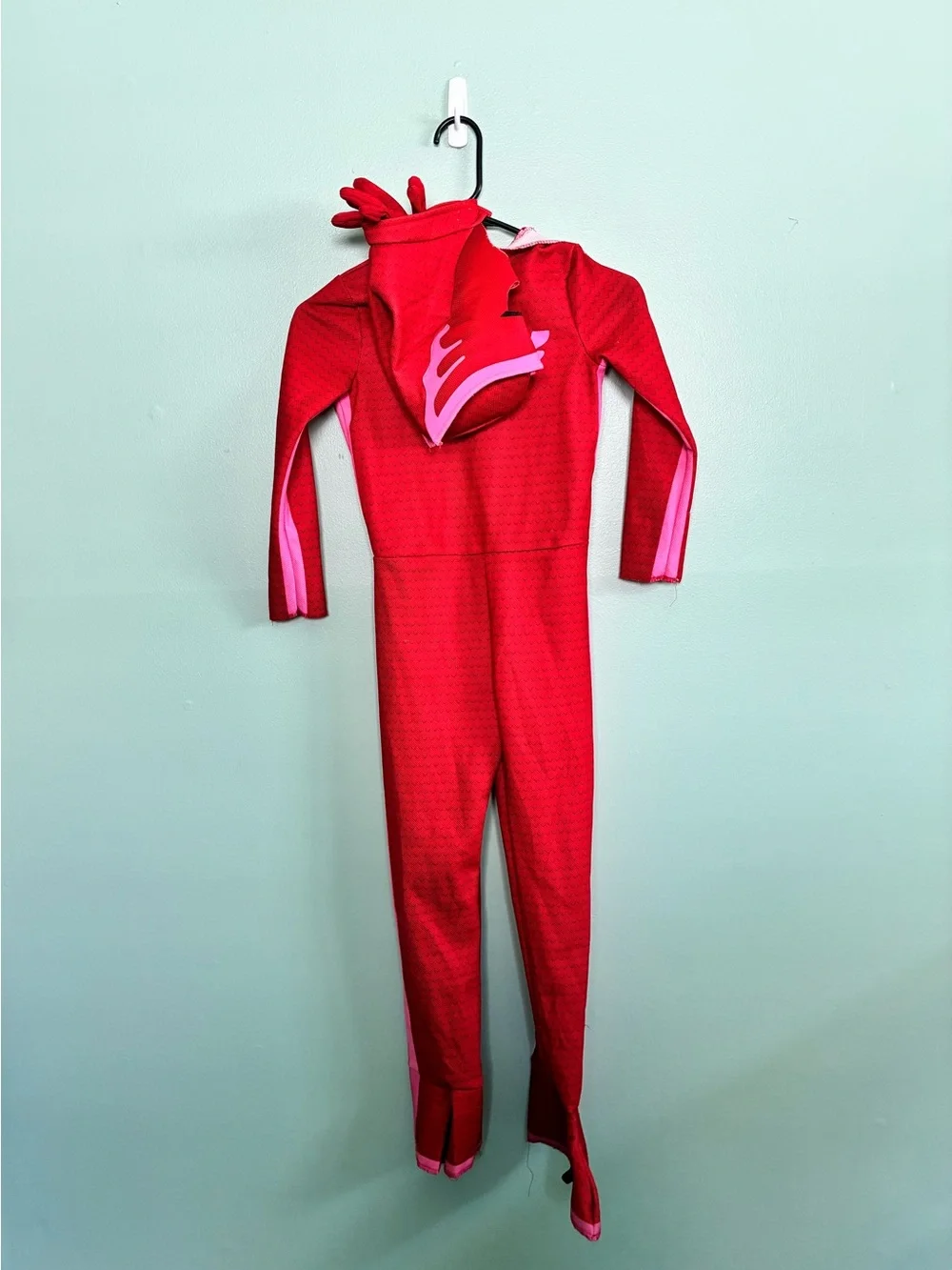 Disney Junior PJ Masks Owlette Halloween Costume Girls Kids Suit Hood Gloves LRG